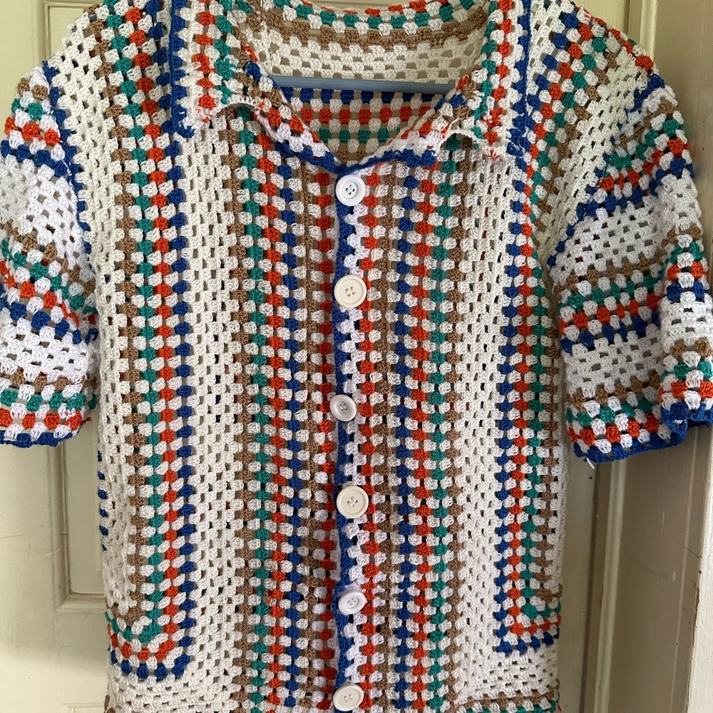 Multicolor Crochet Men's Casual Shirt